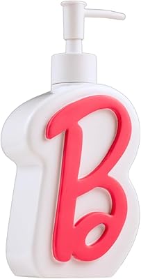Collectibles Barbie Pink B Monogram SoapLotionHand Sanitizer Resin Pump Dispenser, 11.69 Ounces, Officially Licensed Product by Franco