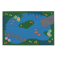 Carpets for Kids KID$Value Plus 72.06 Tranquil Pond Playroom Kids Rug 6ft x 9ft Rectangle Blue