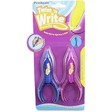 PenAgain Twist N Write Learning Writing Pencils, Assorted Colors, 2 Pack (00073)