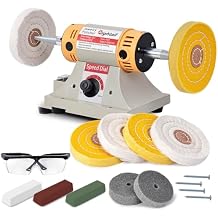 Jewelry Polisher Versatile Polishers & Buffers for Bench Grinder - Ideal for Jewelry Polishing and Finishing Jobs,With 6 Cloth Wheels, 2 Abrasive Fiber Wheels, Safety Glass, 3 Polish Compound