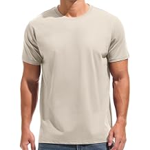 KLIEGOU Men's T-Shirts - Premium Cotton Vertical Grain Texture Tees - 75% Cotton Micro-Stretch 190 GSM Crew Neck T Shirt