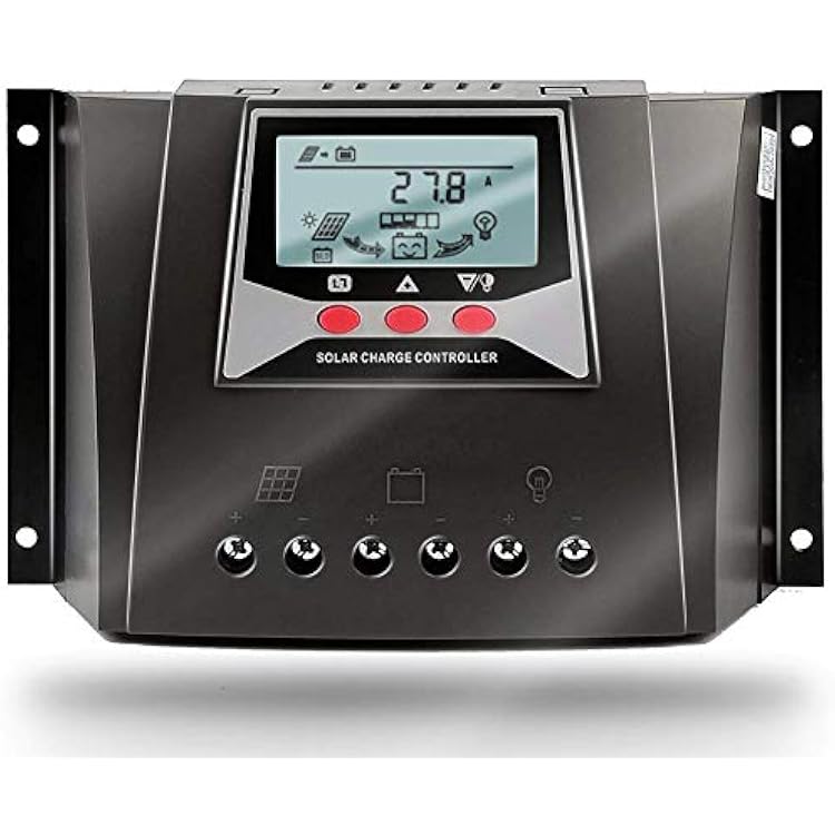 SolaMr 30A PWM Solar Charge Controller 12V24V36V48V Intelligent Regulator Auto Paremeter Adjustable with LCD Display