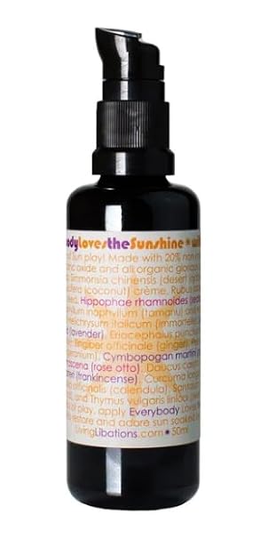 LIVING LIBATIONS - Organic Everybody Loves The Sunshine Body Lotion With Zinc | Natural, Plant-Based, Clean Beauty (1.7 fl oz| 50 ml)