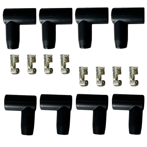 8 Pack 90 Degree Spark Plug Boot HEI Distributor and Coil Boot Terminal Kit
