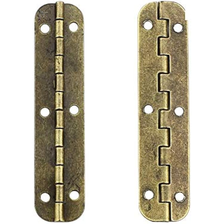 10 Pack Oval Hinges Long Hinges, Vintage Hinges Wooden Box Gift Box Hinges Cabinet Door Hinges Doorway Hardware Supplies for Jewellery Wooden Boxes Closets Residential Doors Bedroom Doors Bronze