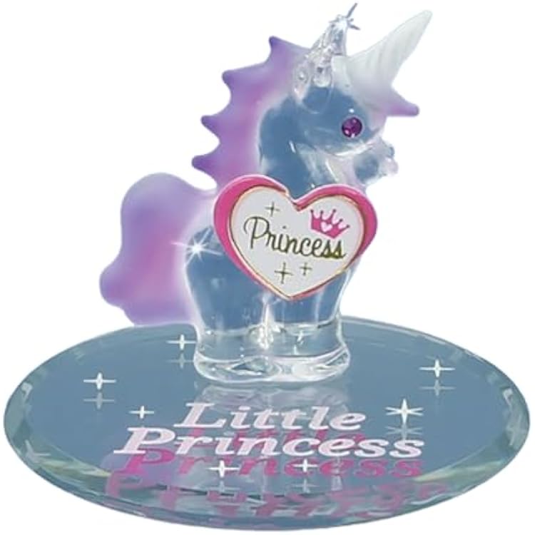 Glass Baron Purple Color Princess Unicorn Horse with Clear Horn Figurine Room Decor Magical Unicorns