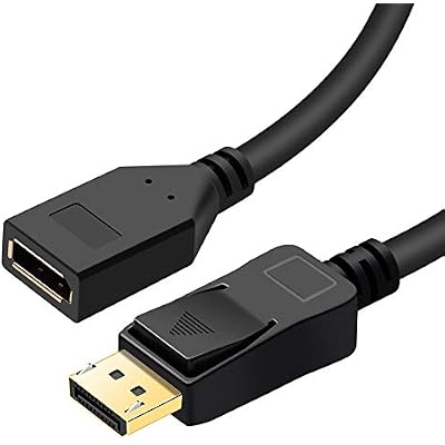 BolAAzuL Displayport 1.2 Extension Cable 2K144Hz 4K60Hz, Displayport Male to Displayport Female Cord DP Male to Female Extension Cord Cable 0.5M1.6FT Not Support Oculus Rift s Valve Index