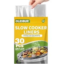 OLESBUR 30 Count Slow Cooker Liners, 13"x21", Fits 3-8 Quarts, Disposable Pot Liners Compatible with Crockpot, Oval Large Size, BPA-Free Cooking Bags, Kitchen Accessories, Cook with Ease