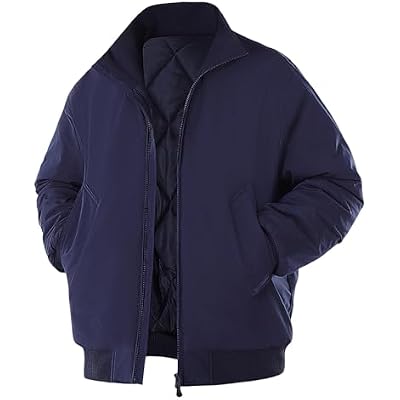 Mens Puffer Jacket Winter Coat Warm Quilted Outerwear Thick Fleece Lined Stand Collar Zip Up Casual Insulated Parka