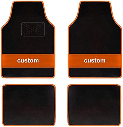 Custom Carpet Heavy Duty Set Automotive Fit for Cruze,Classic Car Floor Mat All Weather Floor Mats with Anti-Slip Heel Pad,Orange