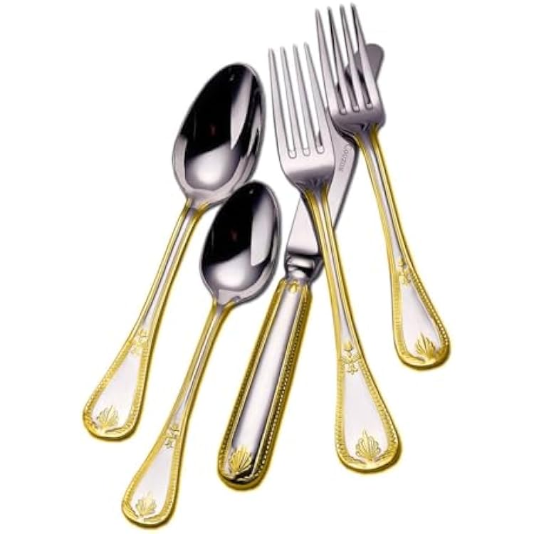 Couzon Consul Gold accent 5 piece place setting stainless