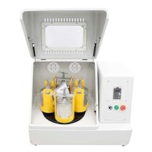 Lab Alumina Planetary Ball Grinding Mill 110V with 4x1L Stainless Steel Jars & Beads, 1500W Fine Grinding Ball Mill Pulverizer for Geology, Mining, Metallurgy, Electronics