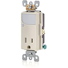 Leviton T6525-T 15-Amp 125V AC Combination Decora Tamper Resistant Receptacle with LED Guide Light, Light Almond
