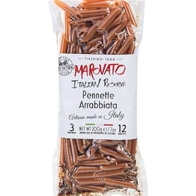 Tiberino's Real Italian Meals Spicy Pennette Arrabiata - 7 oz of All-Natural, GMO-Free, Sun-Dried Italian Pasta Imported from Italy! One-Pan Cooking - No Straining Needed