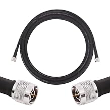 RFCOMS-400 Low Loss Ultra Flex Coaxial Cable, 30FT LMR400UF Equivalent Cables 50 ohm N-Male to N Type Male Crimped Connectors Ultraflex Low Signal Loss Coax Cable