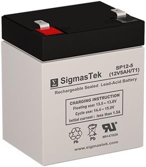 SigmasTek Battery Replacement for FP1245-12V 5AH, T1 Terminals