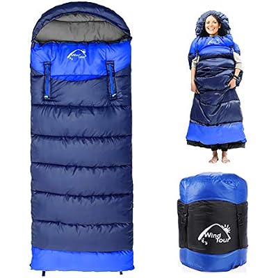 Sleeping Bag for Adults, 0 Degree Wearable Sleeping Bag Cold Weather, Compact Sleeping Bag with Zip, Lightweight Mummy Sleeping Bags, Sleeping Bagsfor Family Camping Backpacking Fits 5F ~ 50F