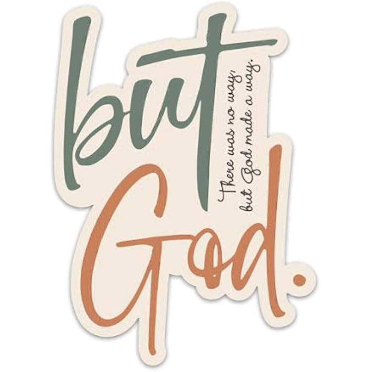 3PCs There was No Way But God Made A Way Sticker, Christian Faith Stickers, Jesus Decals Religious Quotes Vinyl Waterproof Spiritual Stickers for Laptop Water Bottle Bible Journal 3 Inches