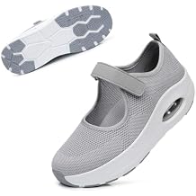 Git-up Women's Arch Support Walking Shoes, Breathable Wide Toe Box Nursing Work Shoes for Plantar Fasciitis