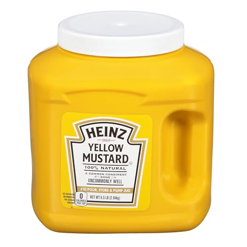 Heinz Yellow Mustard Jug 6.5 Pound 6lb Jugs, Pack of 6