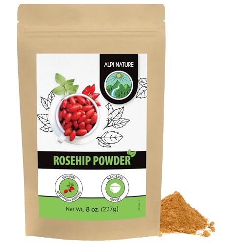 Alpi Nature Rosehip Powder 8 oz 227g, Dried and Ground Rosehips, Rose Hip Powder for Baking
