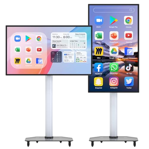 55 Smart Board 1080P Portable TV & Huge Tablet Android 13 & 8G RAM128G Storage Screen Mirroring for Live Streaming, All in One Digital Whiteboard for Home Classroom and Business Meeting