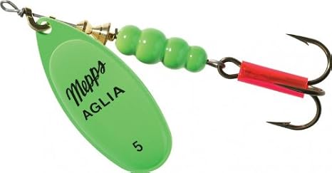 Mepps Aglia - Plain trbl, hot Green