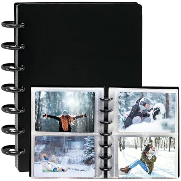 Photo Album 4x6 Photos, 80 Pockets Hard Cover Small Mini Capacity Pictures Album for Family Wedding Anniversary Baby Vacation Black