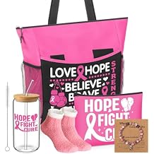 5 Pcs Nurse Gifts for Women Tote Bag Makeup Bag 16 oz Glass Cup Bracelets Sock Gift Graduation Female(Hot Pink,Nurse)