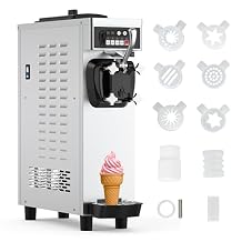 Acekool 1200W Single Flavor Soft Serve Ice Cream Machine, 4.7-5.8 Gal/Hr Commercial Ice Cream Maker, with LCD Panel, Pre-Cooling Function, Automatic Cleaning, High Productivity for Restaurant & Snack