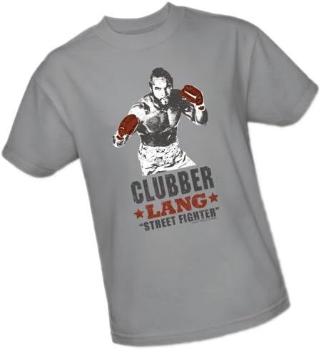 Clubber Lang - Rocky III Adult T-Shirt, Small Silver