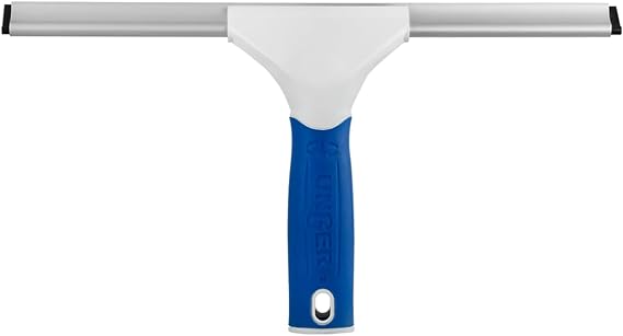 Unger 12 Glass & Surface Squeegee Multipurpose Rubber Blade Squeegee for Shower Glass, Window Cleaning, Professional Grade Cleaning Tool for the Home