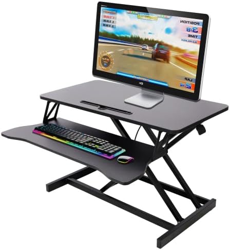 Adjustable Height Standing Laptop Desk,Adjustable Sit to Stand Up Workstation with Keyboard Tray (Black)