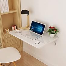 Folding Wall Mounted Workbench Drop Leaf Table, Thickened Wall Mounted Dining Table, Space Saving Floating Folding Table, Wall Mounted Folding Desk for Laundry Room, Kitchen, Small Space (C