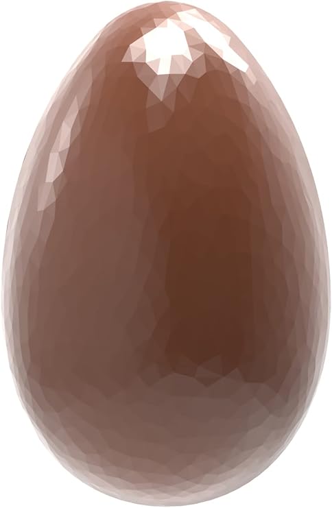 Chocolate World 1910 Clear Polycarbonate Chocolate Mold with 6 Textured-Easter-Egg Cavities 86.5mm x 56mm x 30mm High