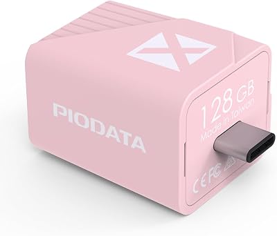 iPhone Photo Stick Backup: 128GB Apple MFi Certified iXflash Cube Pink - Auto Back Up Storage USB Type C, Flash Drive for iPadAndroidPhone