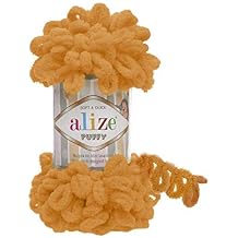 Alize Puffy Baby Blanket - Lot of 5 Skeins, 500gr, 50yds, 100% Micropolyester Soft Yarn, Super Chunky Bulky Worested Yarn (336)