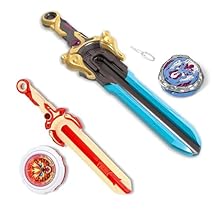 INFINITY NADO Battling Toys 2PCS, Battle Set with Spinning Top & Sword Launcher for Kids Boys Girls Age 5+, Mini Sword Battle Set Blazing War Bear & Gold Warrior Phoenix