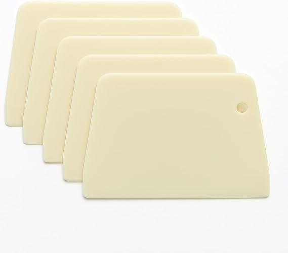 5 Pcs Dough Scraper 3.81 X 5.31 Inch Flexible Plastic Bench Scraper for Bread Smoother Cake Fondant Icing Pastry Pizza Multipurpose Dough Cutter For Baking Kitchen Tools