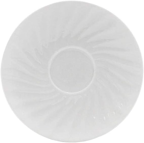 Lynns Paradise Imperial White 6-Inch Saucer Set Embossed Porcelain Finish, Ideal for Cereal, Sides, or Appetizers, Versatile for Soup, Salad, or Fruit Classic White Dinnerware, Set of 6