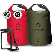 Earth Pak Waterproof Dry Bag - Roll Top Waterproof Backpack Sack Keeps Gear Dry for Kayaking, Beach, Rafting, Boating, Hiking, Camping and Fishing with Waterproof Phone Case