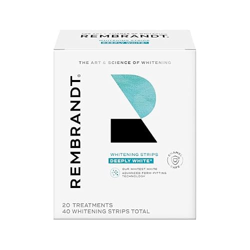Rembrandt Teeth Whitening Strips, Deeply White, Enamel-Safe, 40 Whitening Strips 20 Treatments