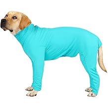 HDKUW Dog Recovery Suit - Onesie for Post-Surgery & Anxiety Calming - Blue L