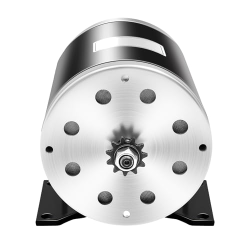 36V 1000W Brushed DC Electric Scooter Motor, 3000RPM Electric Motor for Mini Bike Quad Go Cart Four-Wheel Motorcycles 25H-11T Chain Drive