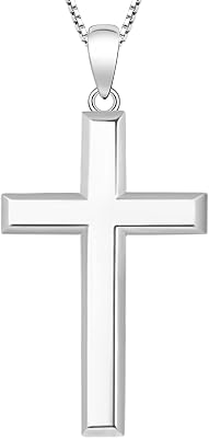 YL Cross Necklace for Men Sterling Silver Plain Cross Pendant Necklace Simple Jewelry for Women1.18-1.57