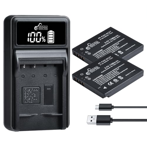 Pickle Power DMW-BCK7 DMW-BCK7PP DMW-BCK7E NCA-YN101G Battery and LED USB Charger for Panasonic Lumix DMC-FP5, DMC-FP7,DMC-FH2, DMC-FH5, DMC-FH24, DMC-FH25,DMC-FS16 and More