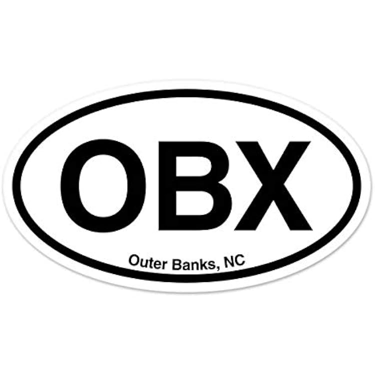 OBX Outer Banks North Carolina Oval Car Sticker Indoor Outdoor 5 x 3"