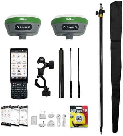SMA26 Plus RTK Surveying Equipment Rover Base with Survey Software, PPK,PPP Technology, Tilt Compensation,IP67 Waterproof, BT/WiFi,Ideal for Land, Construction(Include Pole)