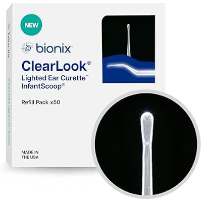 Bionix - ClearLook Lighted InfantScoop Ear Curette Refill Pack, Safe Earwax Removal Tool, Aids in Excess Cerumen Removal, Easy-to-Use, Ideal for Healthcare Providers, Single-Use 50 Count
