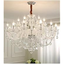 Luxury Home Crystal Chandeliers Villa Lighting for Living Room Decorate LED Ceiling Pendant Lights Indoor Hanging Lights Fixture,Modern Lighting 1(Neutral Light,6 Lights)
